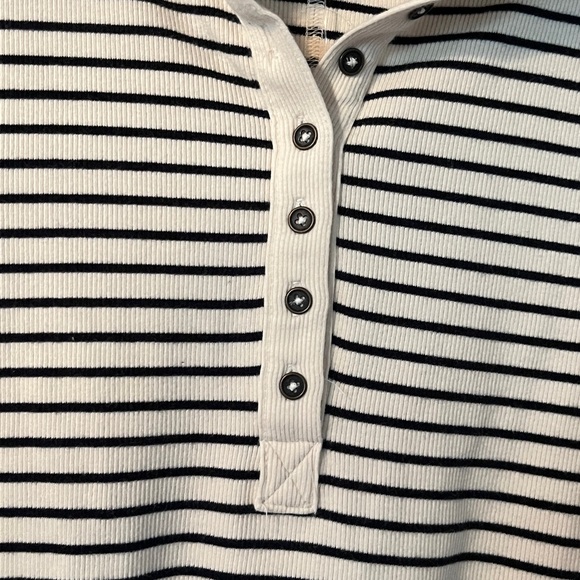 We The Free Lake Striped Ribbed Stretchy Long Sleeve Henley Top XL NWT - Picture 9 of 13